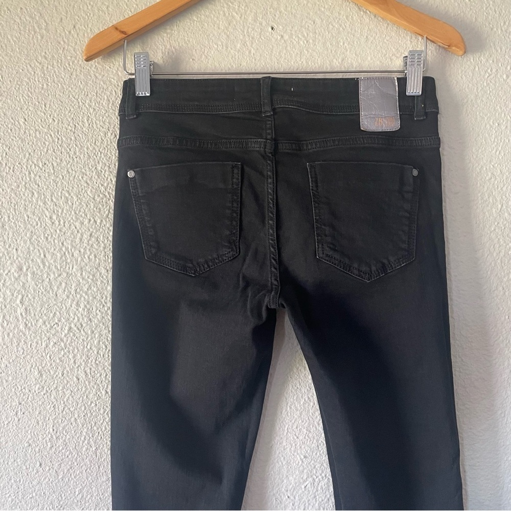 Zara Mid-Rise Skinny Jeans Women’s 4 Black Stretch Casual Basic Z1975 Minimalist - Picture 9 of 13